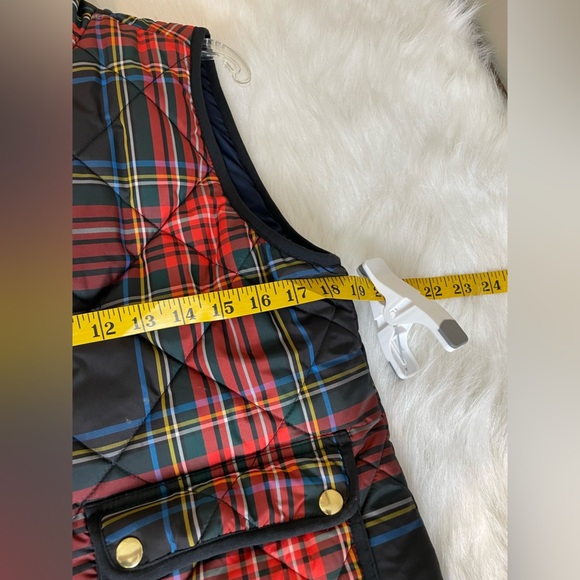 J crew Stewart tartan Plaid Quilted Vest with Pockets - Picture 7 of 13